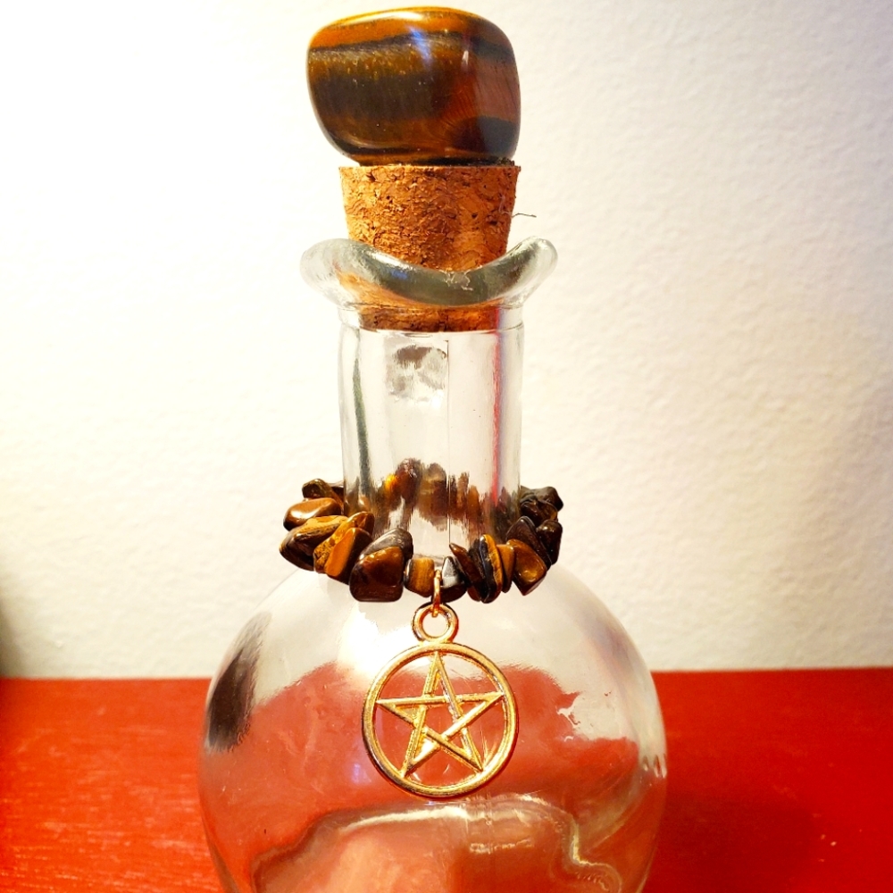 Tigers Eye Moon Water Glass Cruet